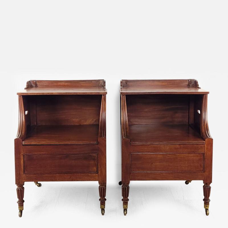 Pair of Georgian Mahogany Bedside Commodes England circa 1815