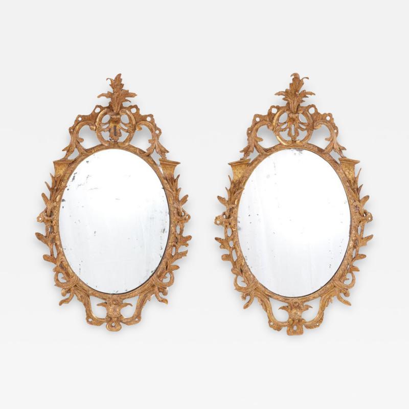 Pair of Georgian Rococo Gilt Mirrors
