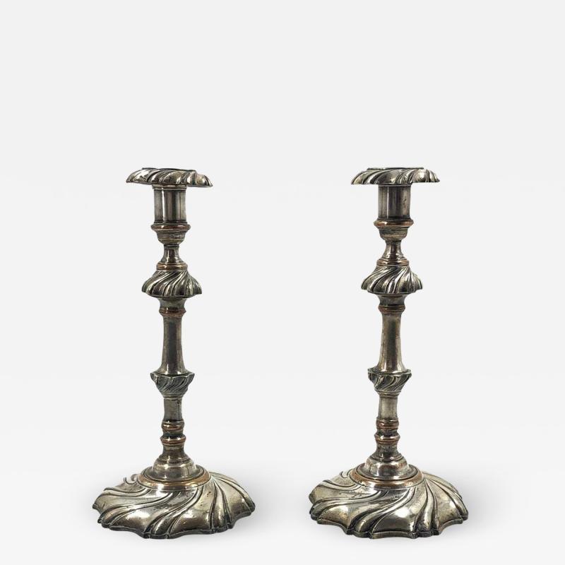 Pair of Georgian Silvered Candlesticks