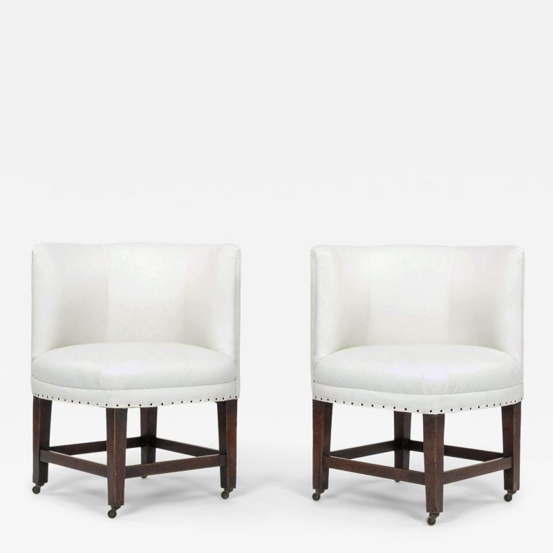 Pair of Georgian Slipper Chairs on Casters