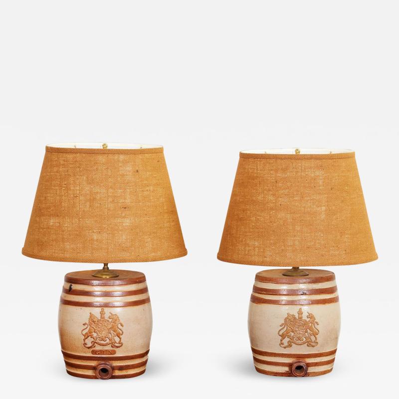 Pair of Gin Barrel Lamps