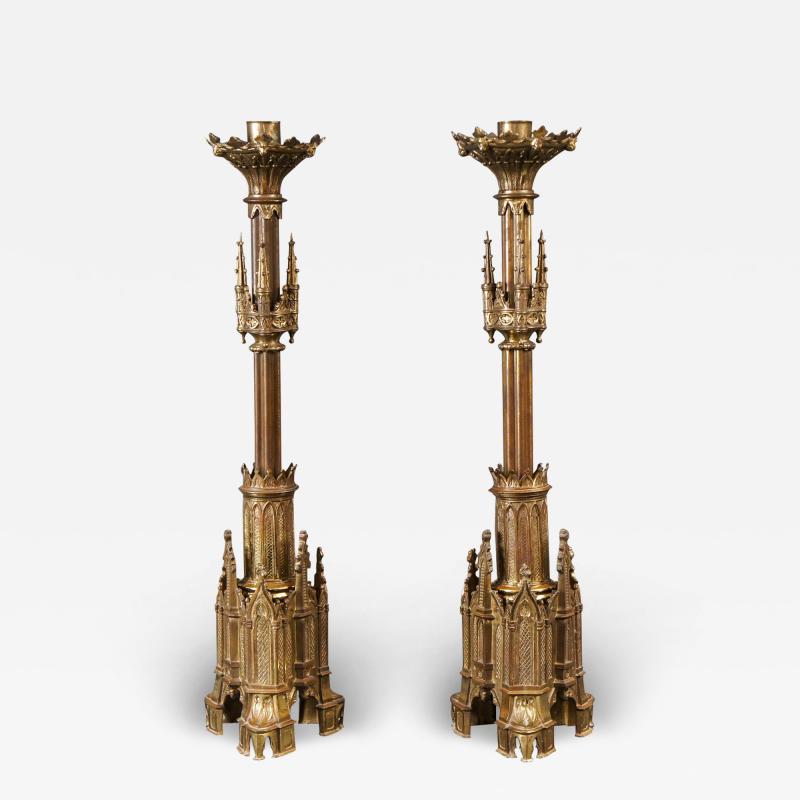 Pair of Gothic Candlesticks