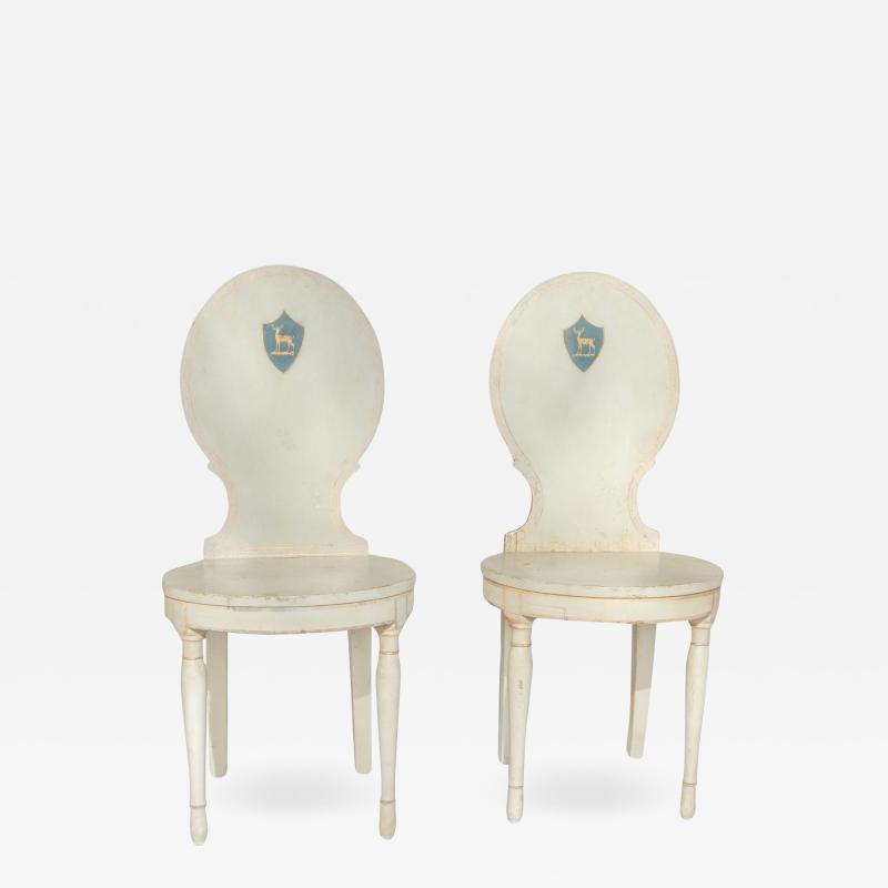 Pair of Gustavian Hall Chairs