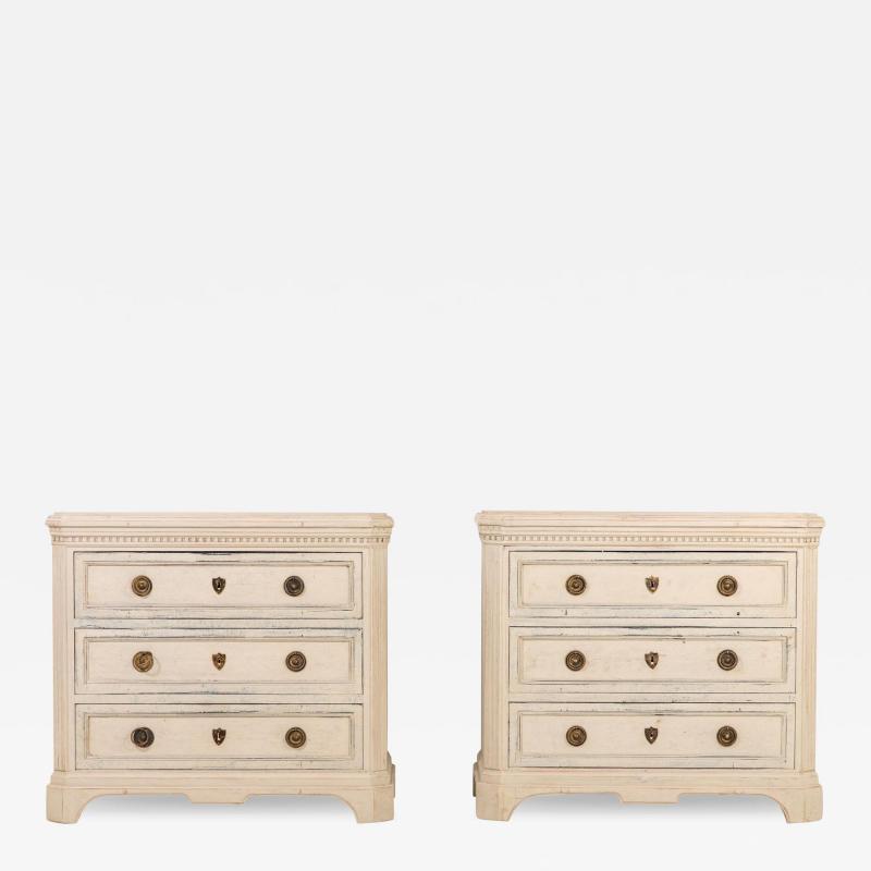Pair of Gustavian Style Chests of Drawers Early 20th C 