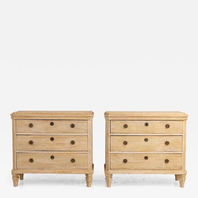 Pair of Gustavian Style Chests of Drawers Early 20th C 