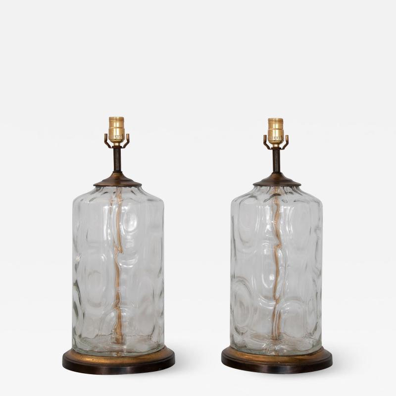 Pair of Hand Blown Lamps