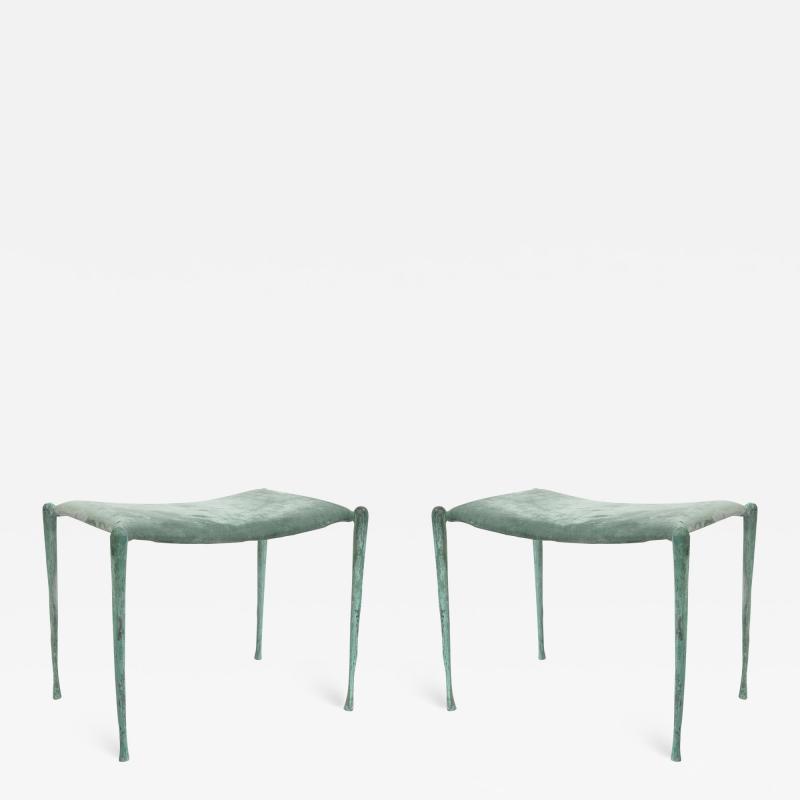 Pair of Hand Made Patinated Bronze Benches