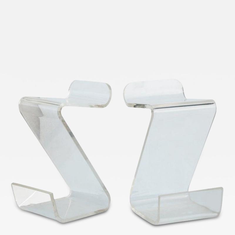 Pair of Haziza Style Lucite Stools