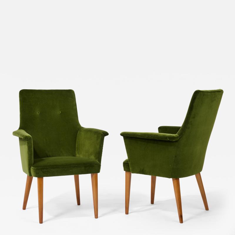 Pair of High Back Italian Armchairs 1960s