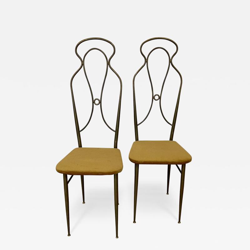 Pair of Hight Back Brass Chairs