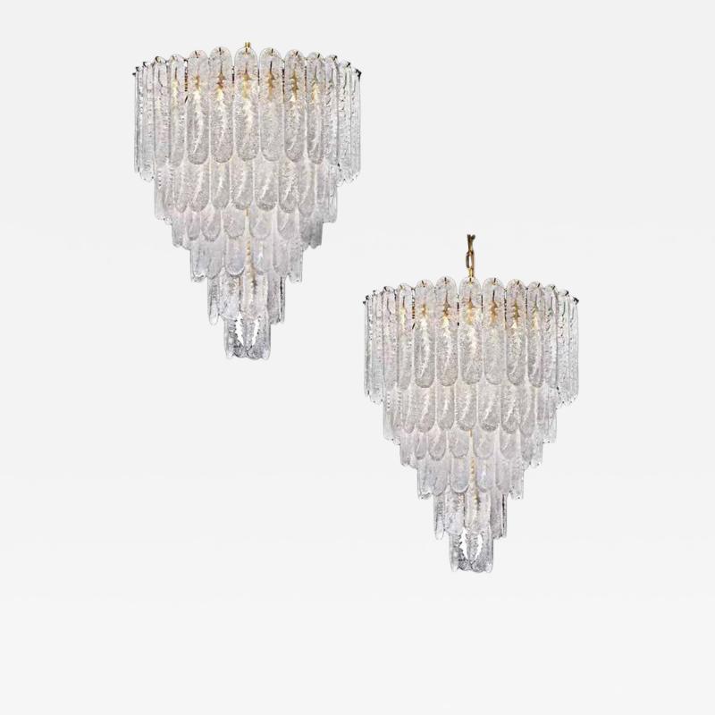 Pair of Huge Italian Murano Glass Chandelier