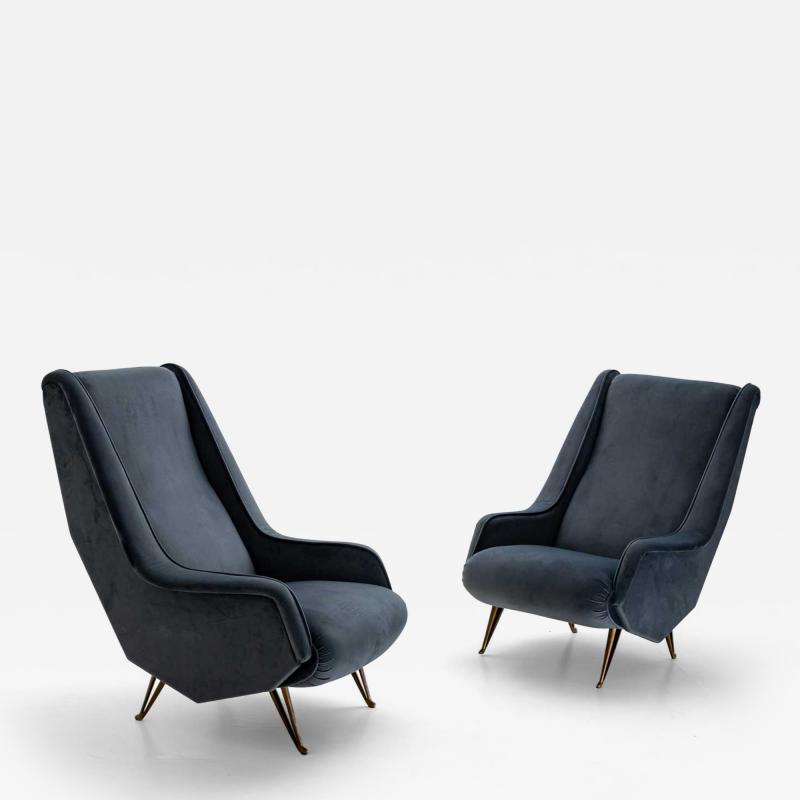 Pair of ISA Bergamo Armchairs Italy