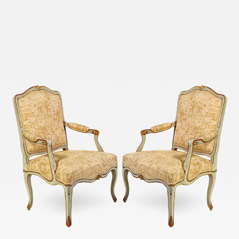 Pair of Italian 18th Century Painted Armchairs