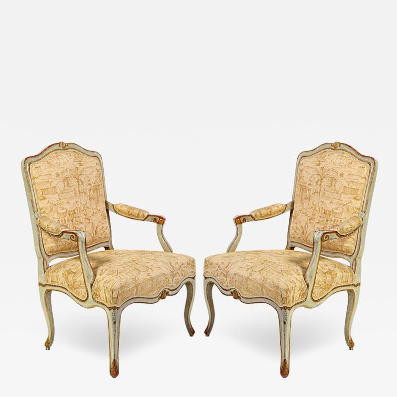 Pair of Italian 18th Century Painted Armchairs