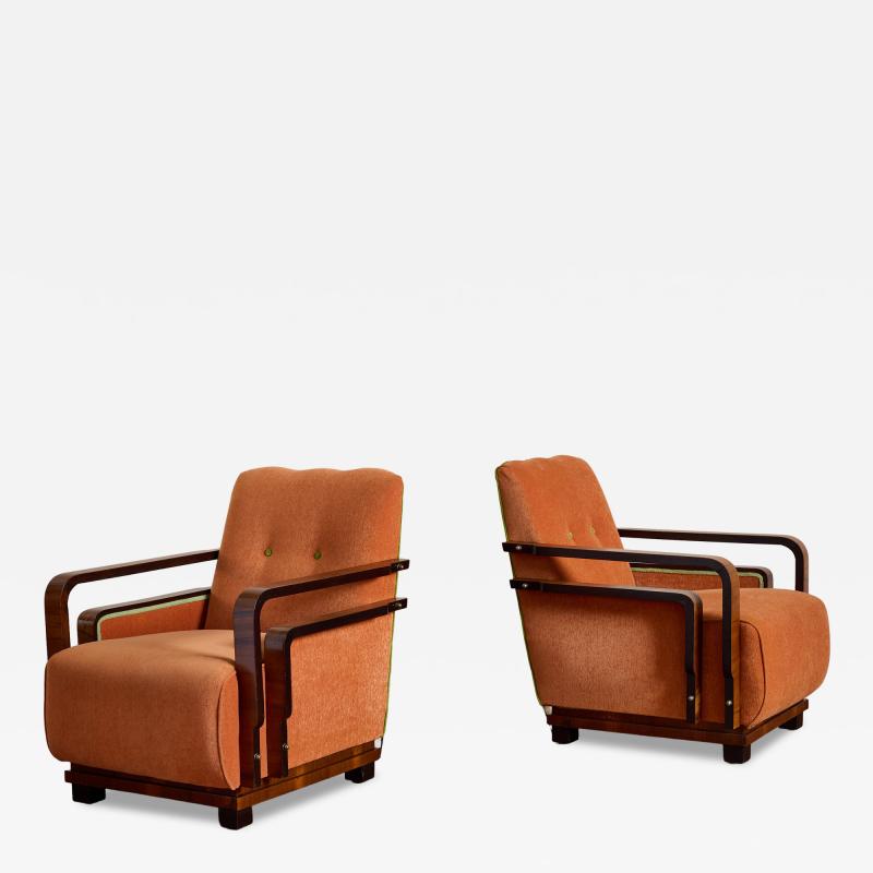Pair of Italian Art Deco Armchairs