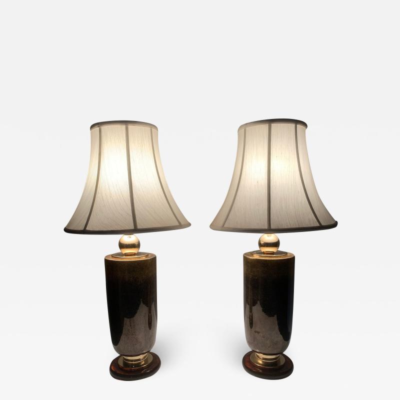 Pair of Italian Glass Lamps