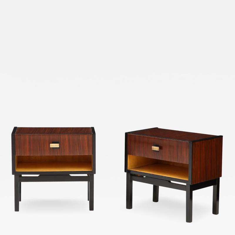 Pair of Italian Macassar Ebony Bedside Cabinets Italy circa 1960