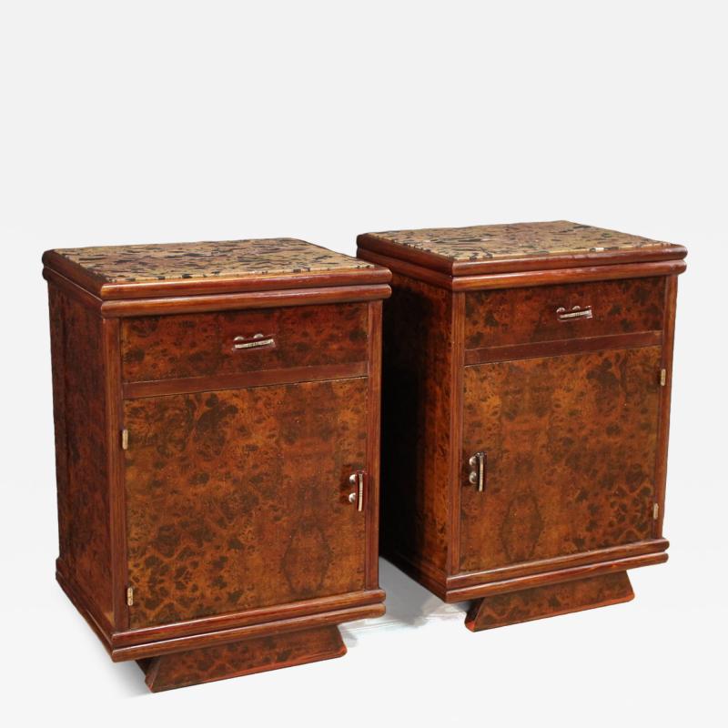 Pair of Italian Marble Top Nightstands from the 20th Century