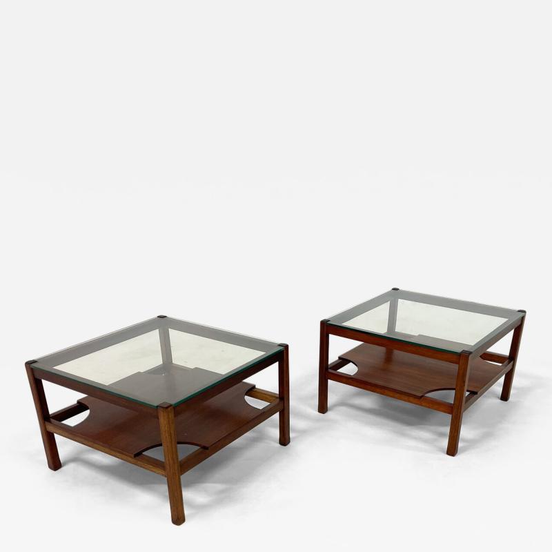 Pair of Italian Mid Century Wooden Side Tables