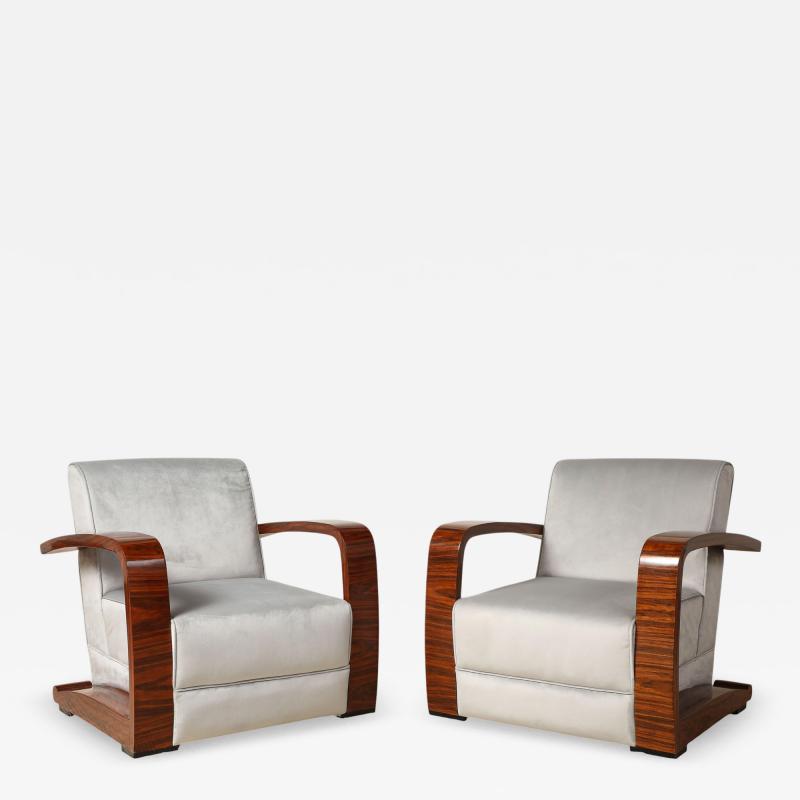 Pair of Italian Moderne Lounge Chairs