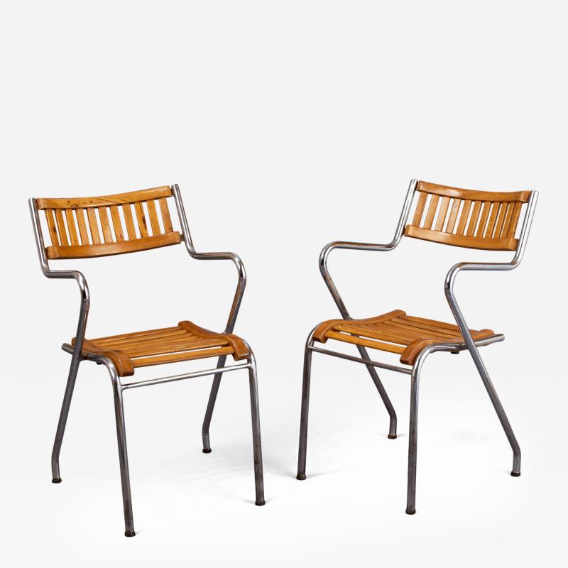 Pair of Italian Modernist Armchairs 1950s