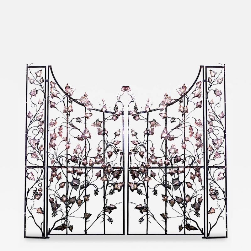Pair of Italian Neo Classic Gilt Iron Gates