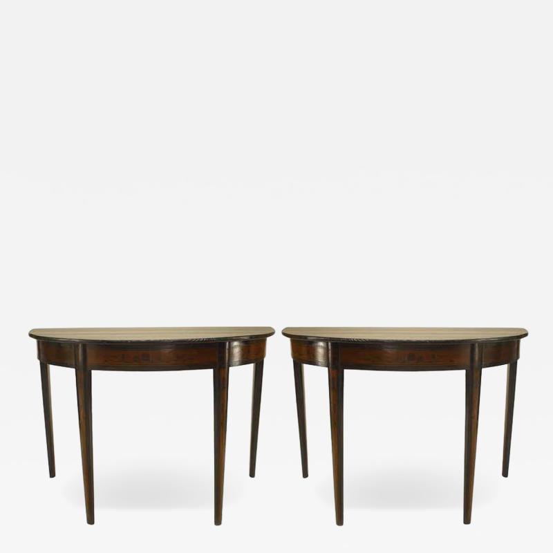 Pair of Italian Neo Classic Rosewood Console Tables