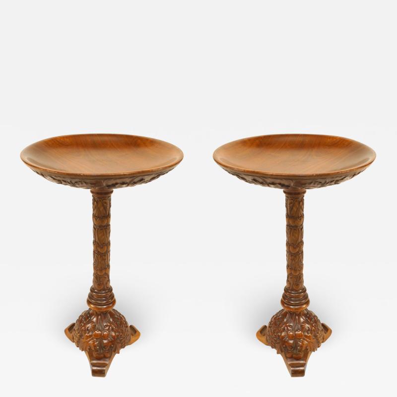 Pair of Italian Neo Classic Walnut Table