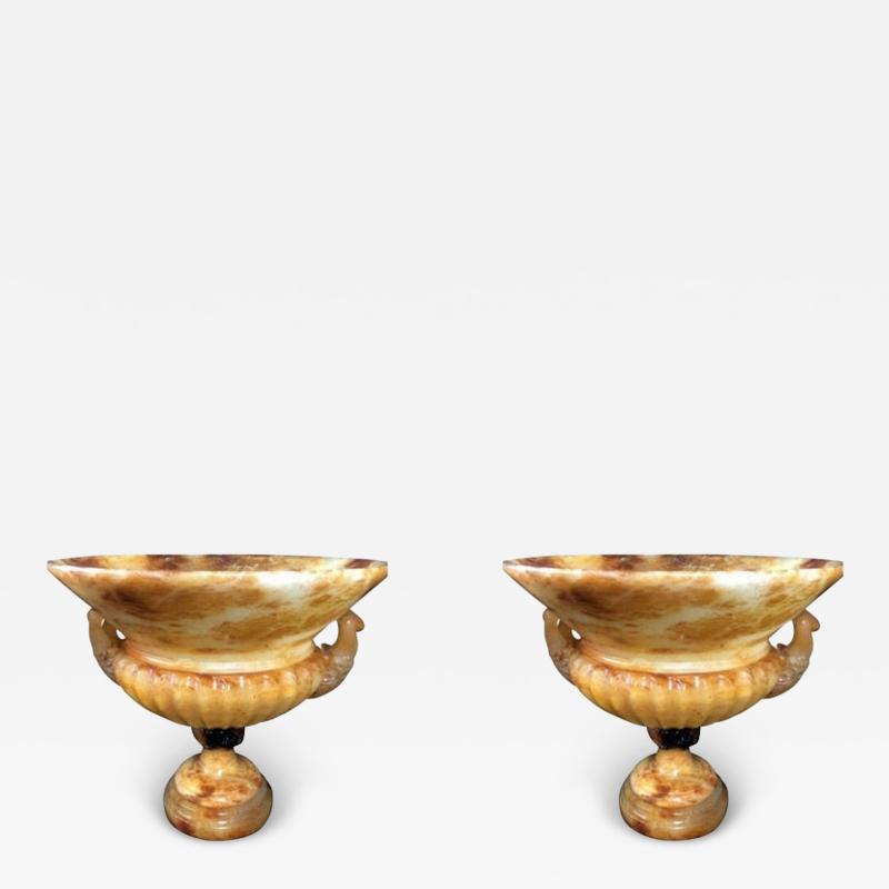 Pair of Italian Neoclassic Onyx Urns 19th Century