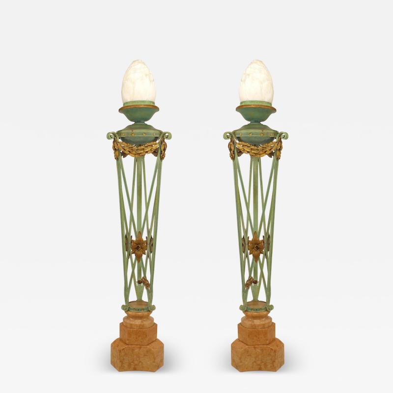 Pair of Italian Neoclassic Style Brazier Lamps