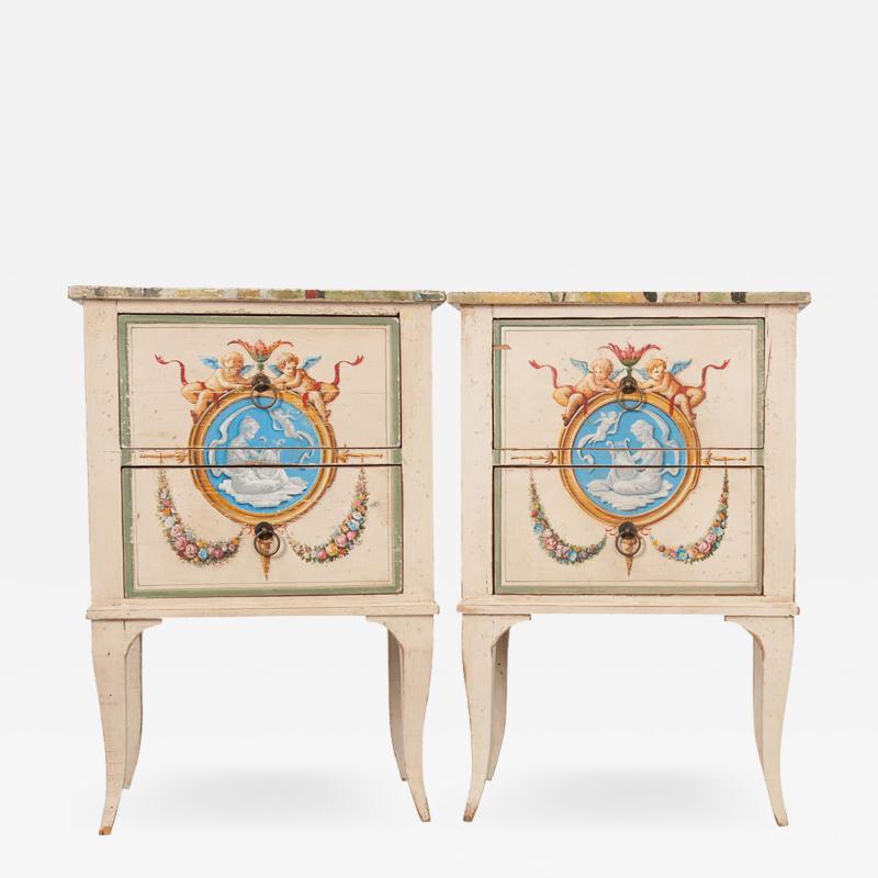 Pair of Italian Painted Chests
