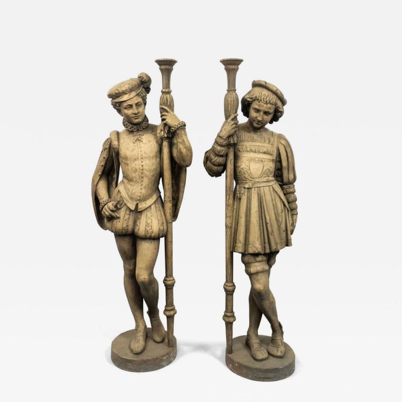 Pair of Italian Renaissance Iron Page Figures