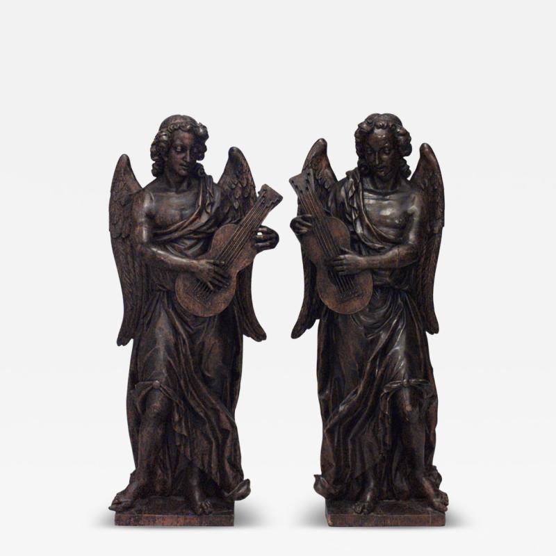 Pair of Italian Renaissance Oak Angels