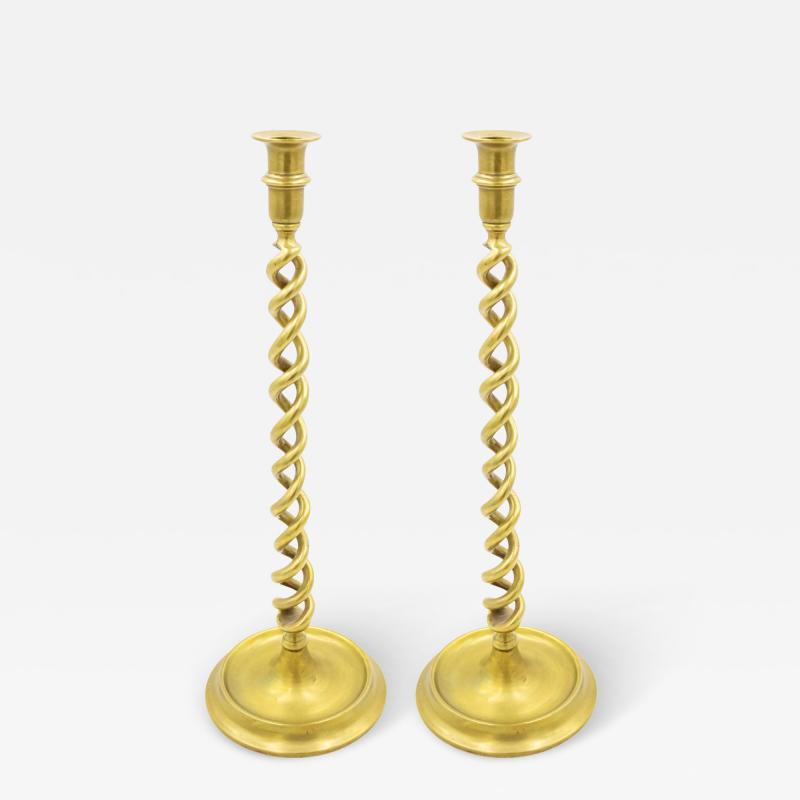 Pair of Italian Renaissance Style Brass Candlesticks