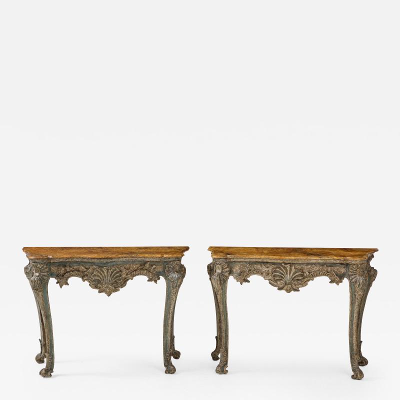 Pair of Italian Rococo Console Tables