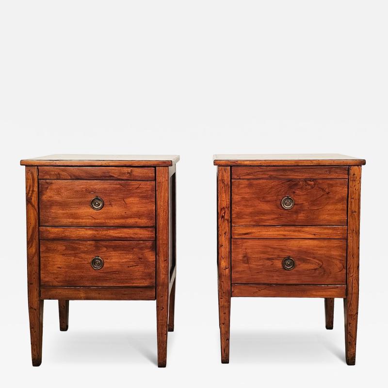 Pair of Italian Small Commodes in Cherry