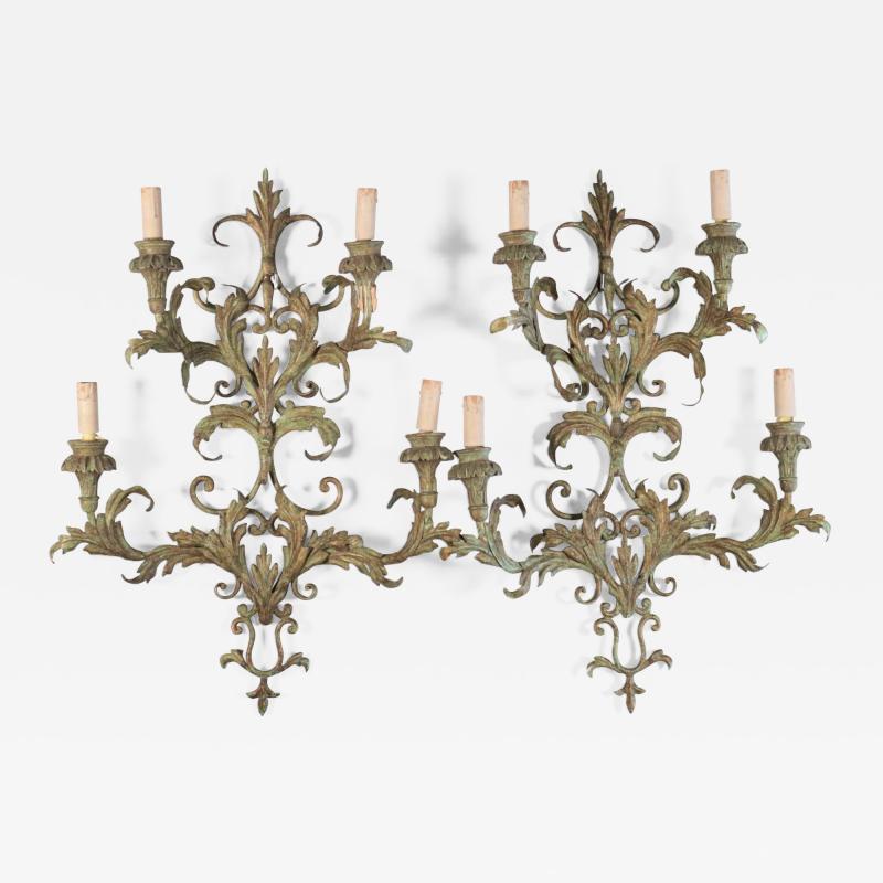 Pair of Italian Tole Sconces Circa 1900