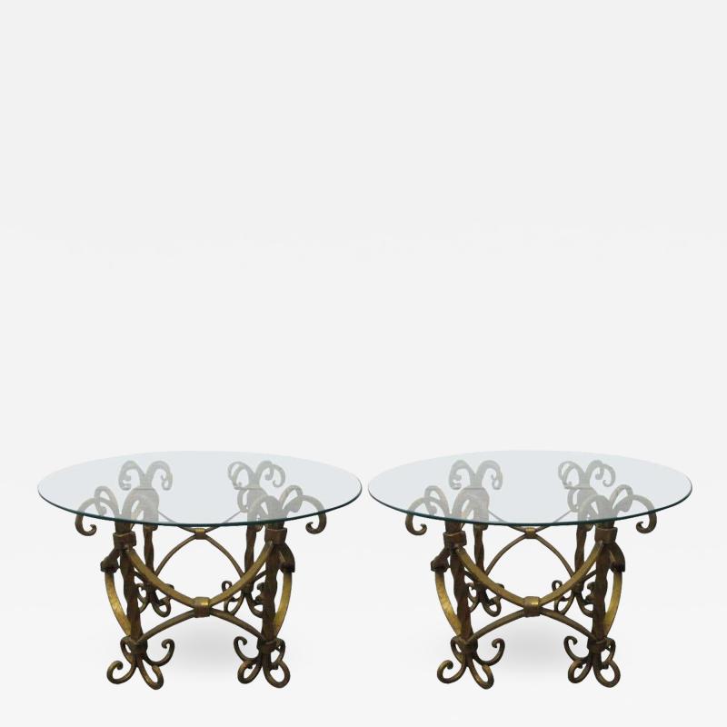 Pair of Italian Wrought Iron Gilt Tables