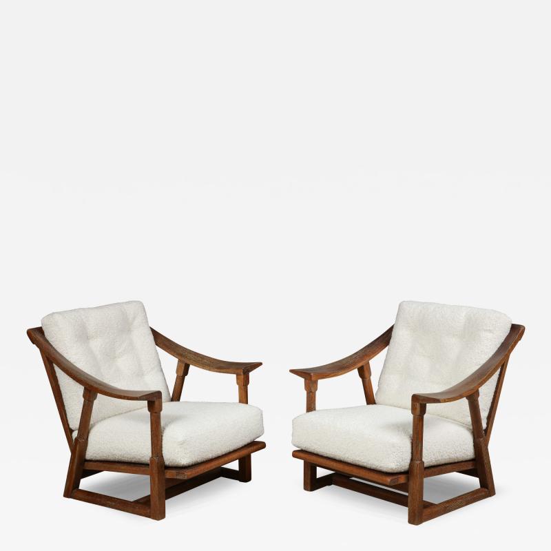 Pair of Jack van der Molen Oak Lounge Chairs