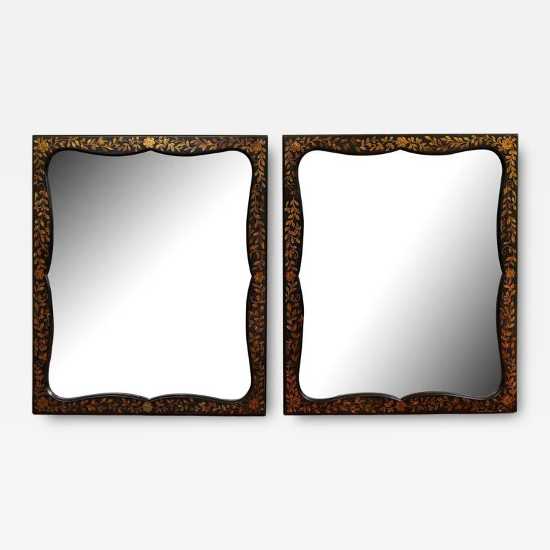 Pair of Japanned Mirrors