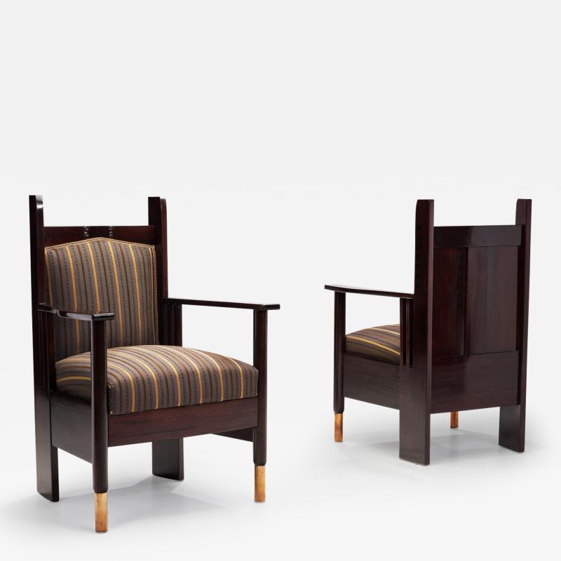 Pair of Jugend Armchairs by Bernhard H kli Finland 1910s