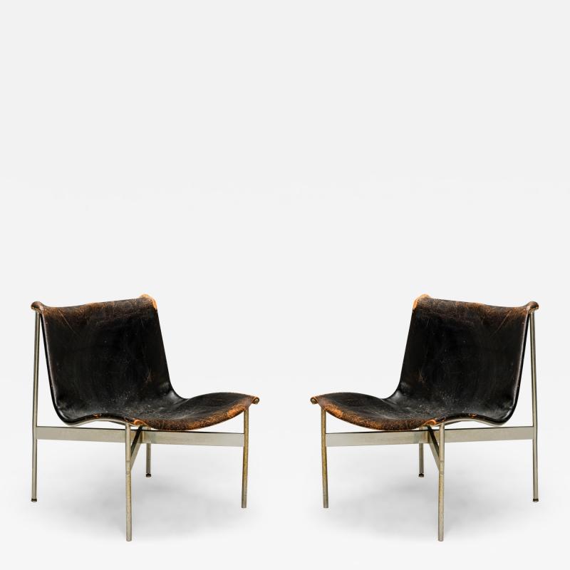 Pair of Katavolos Littell Kelley for Laverne Mid Century Chrome and Leather S