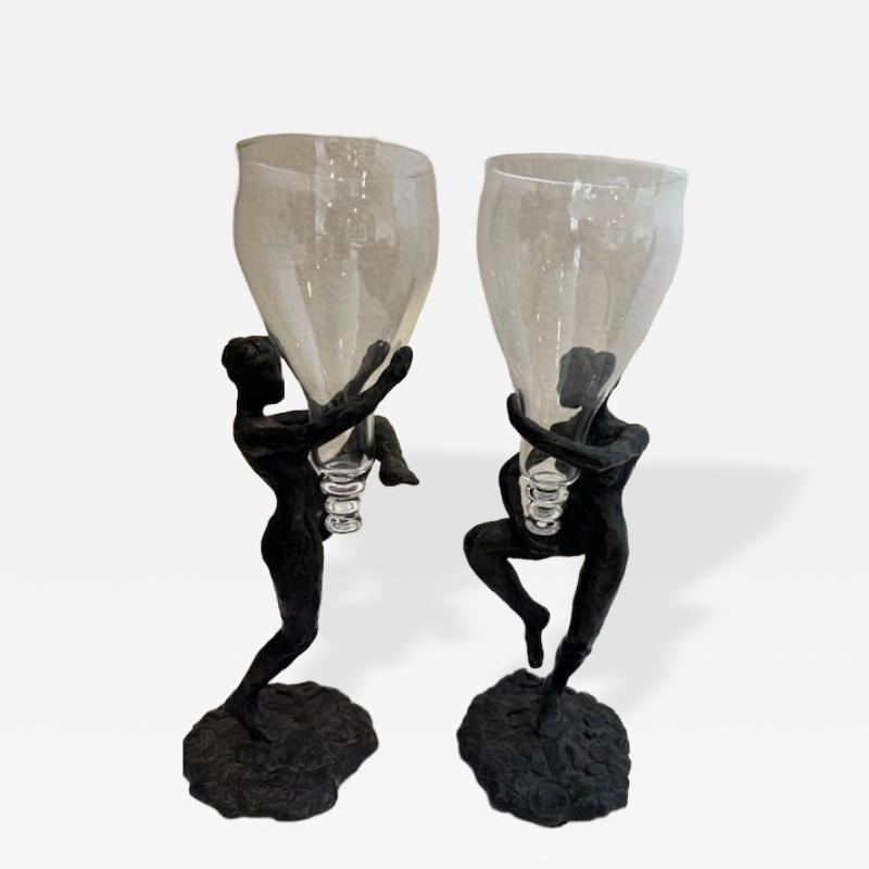 Pair of LaRoche Bronze Female Figures
