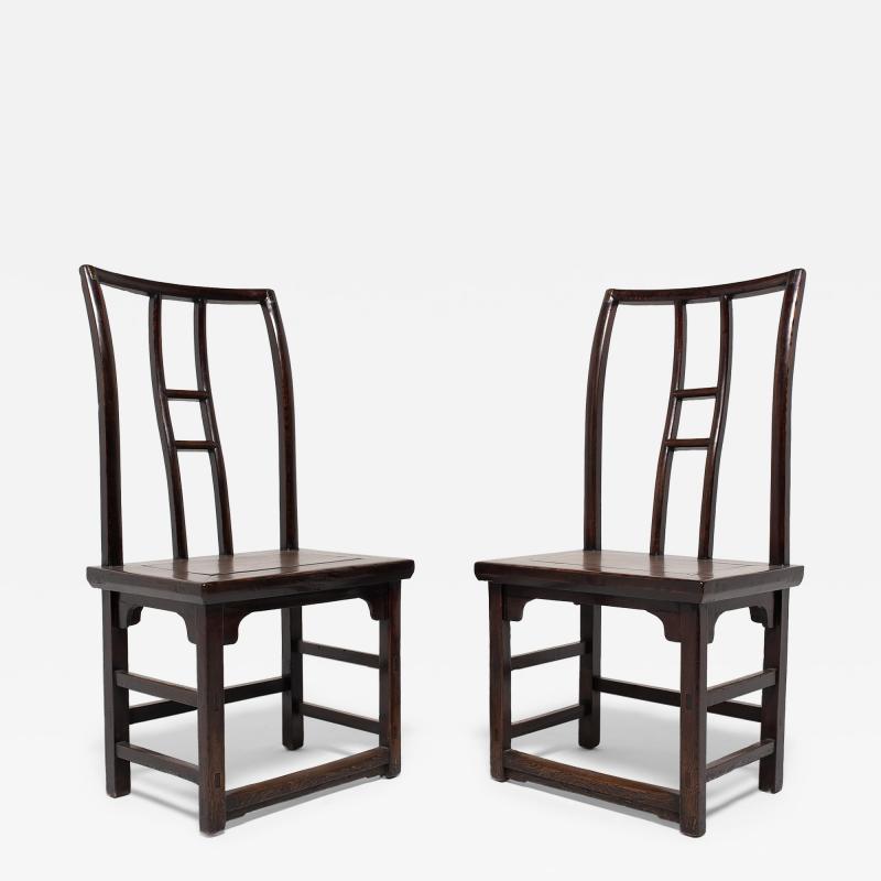 Pair of Lacquered Tall Back Chairs