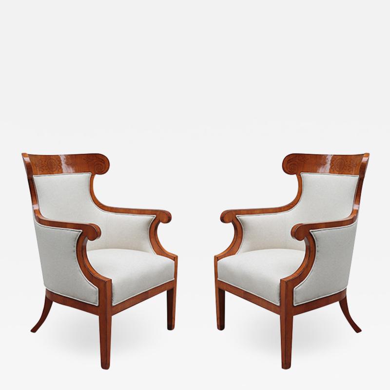 Pair of Large Biedermeier Armchairs