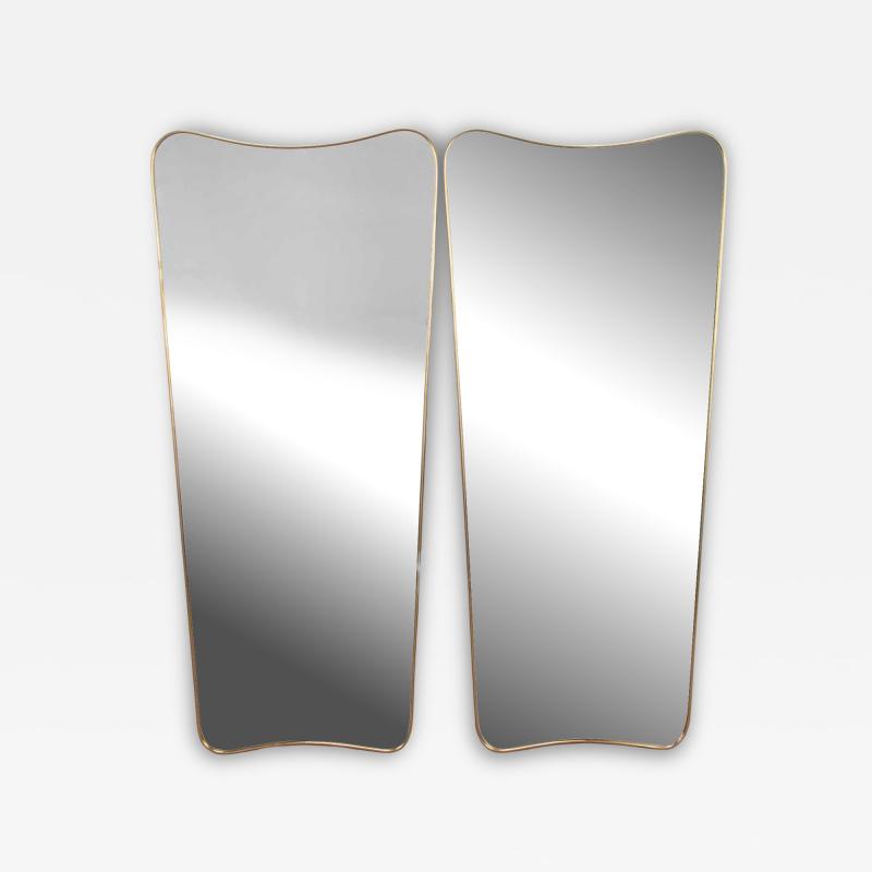Pair of Large Contemporary Italian Brass Mirrors