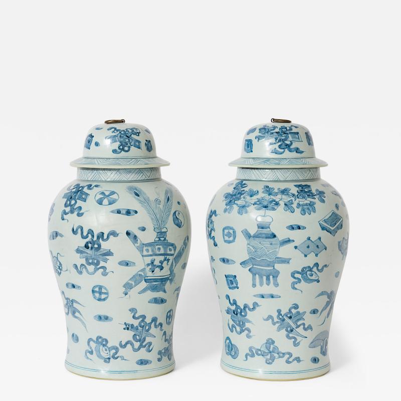 Pair of Large Early 20th Century Chinese Temple Jars
