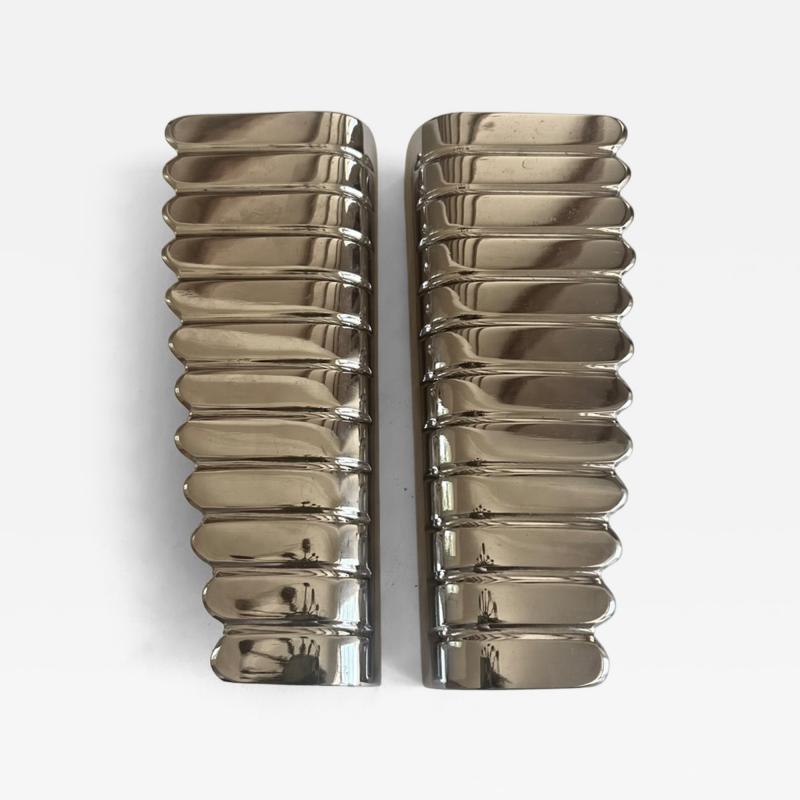 Pair of Large Italian 1950s Chrome Door Handles