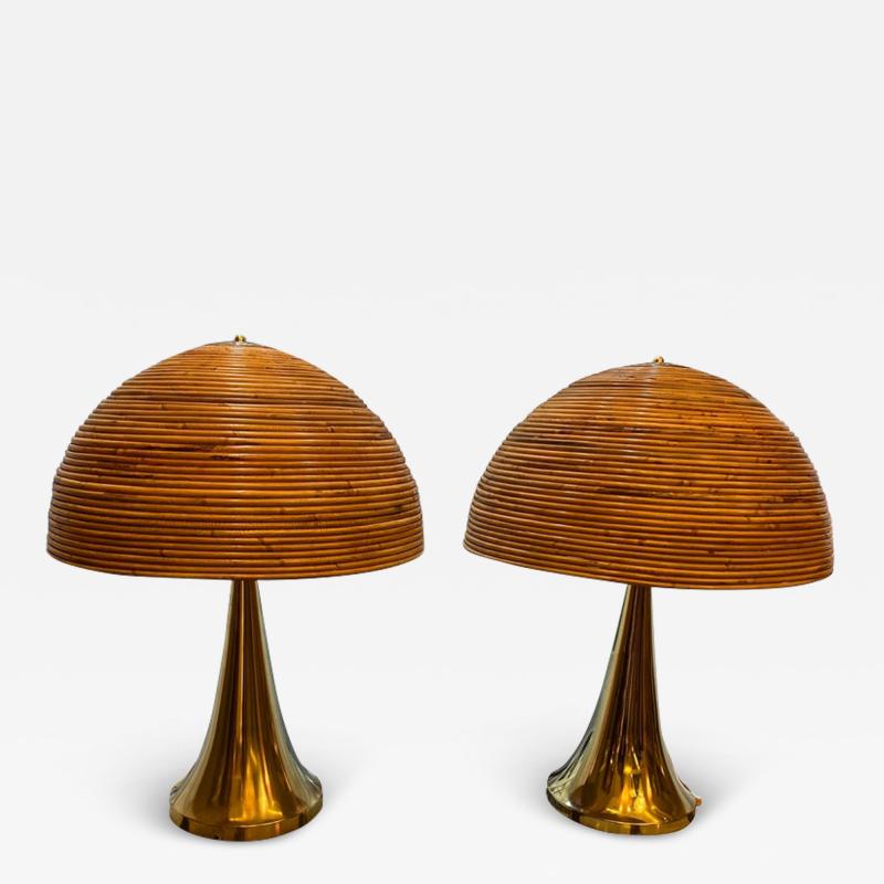 Pair of Large Modern Table Lamps in the Manner of Gabriella Crespi 1990