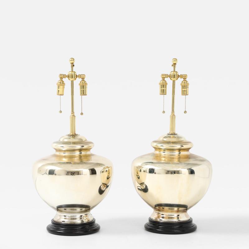 Pair of Large Vintage Mercury Glass Lamps